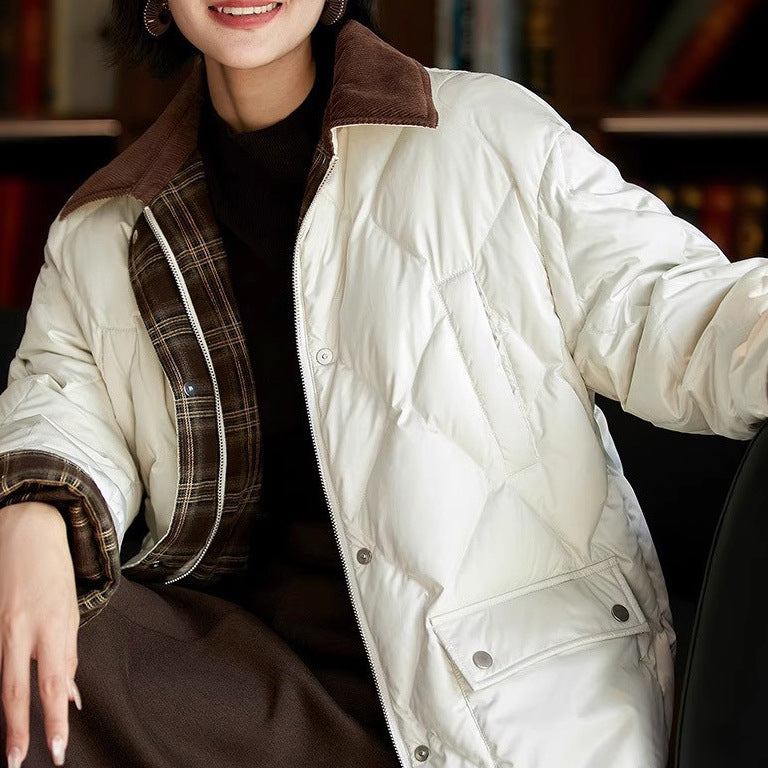 Damen Steppjacke mit karierten Akzenten Echoarchiv