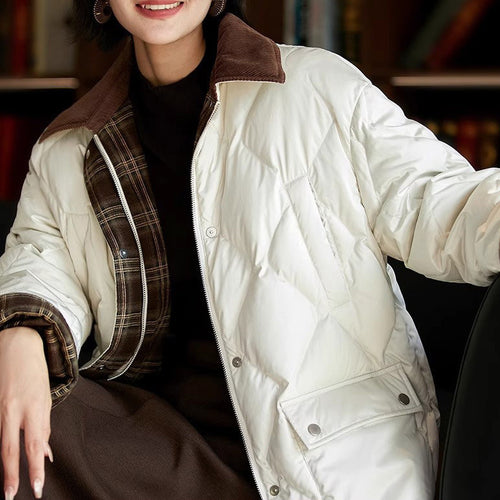 Damen Steppjacke mit karierten Akzenten Echoarchiv