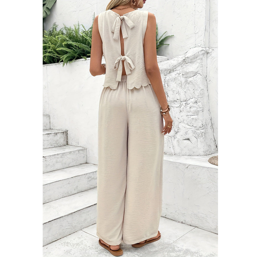 Damen Lässiger Jumpsuit mit elegantem Rückenausschnitt und weitem Bein Echoarchiv