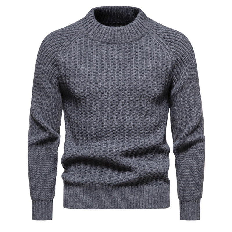 Herren Grobstrickpullover mit hohem Kragen und zeitlosem Design Echoarchiv