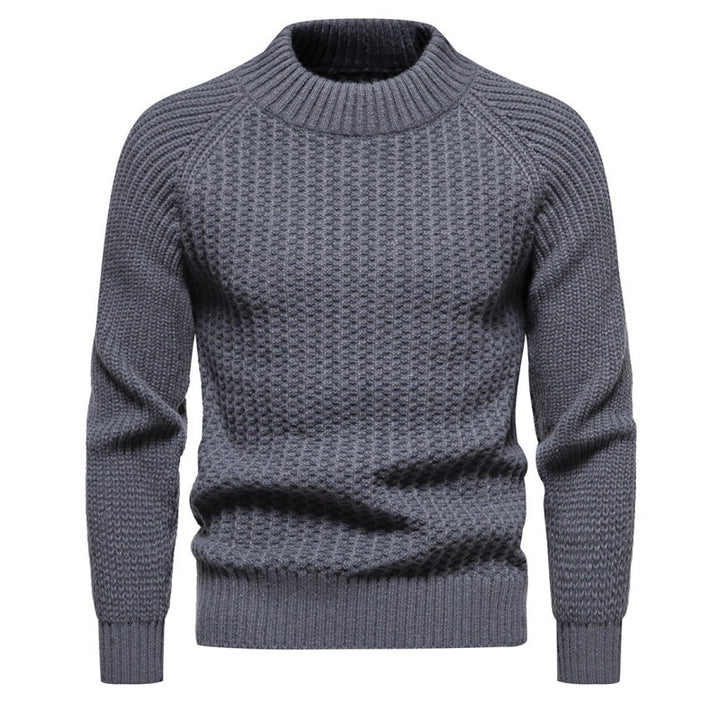 Herren Grobstrickpullover mit hohem Kragen und zeitlosem Design Echoarchiv