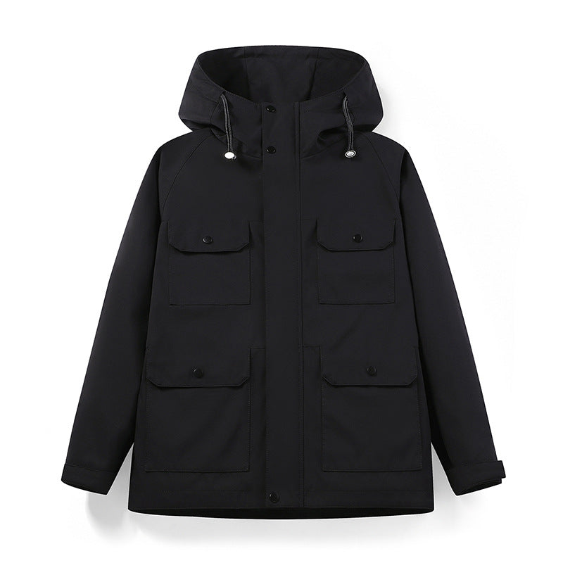 Herren wasserabweisende Field-Jacke mit Kapuze und Multifunktions-Taschen Echo Archiv