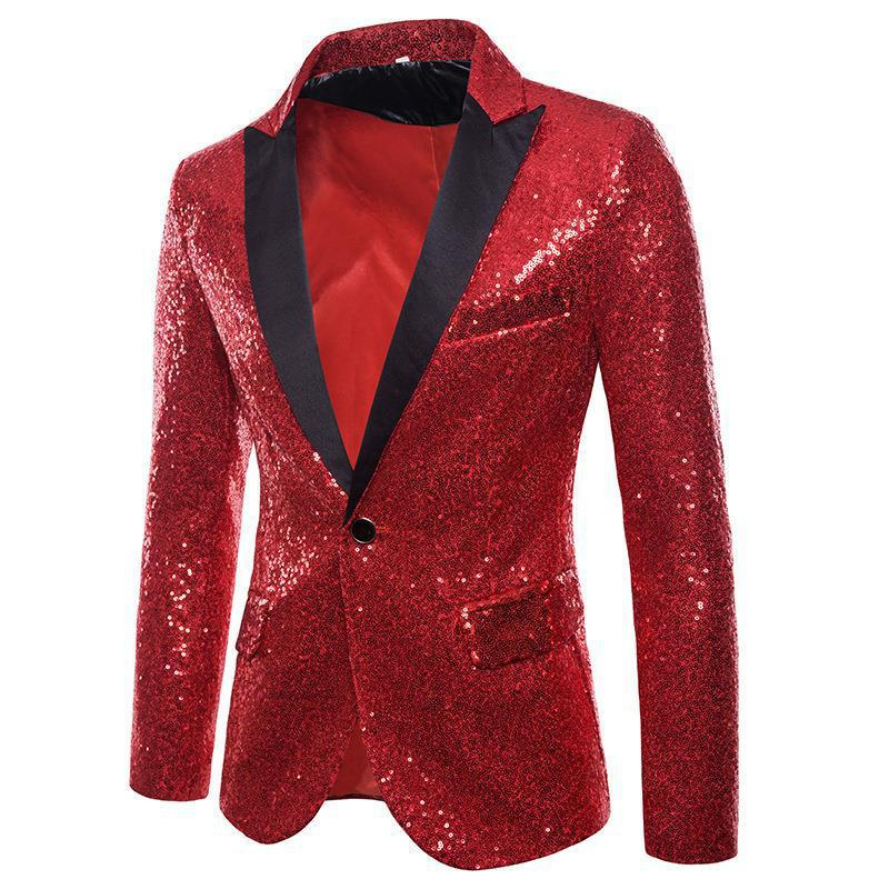 Herren Paillettenblazer mit schimmerndem Finish und elegantem Schnitt Echoarchiv