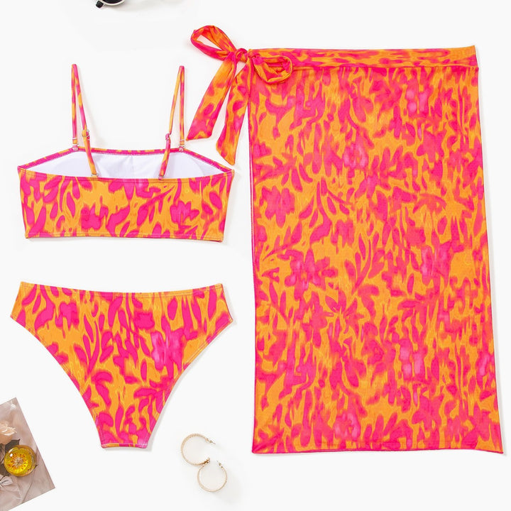 Damen Zweiteiliges Badeanzug-Set mit farbenfrohem Blumenmuster Echo Archiv