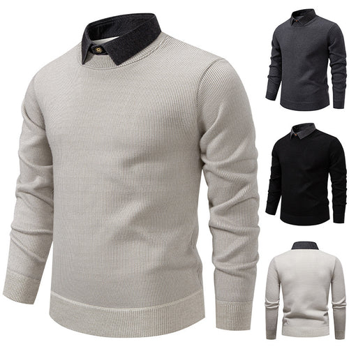 Herren Feinstrickpullover mit modernem Kragen-Design Echoarchiv