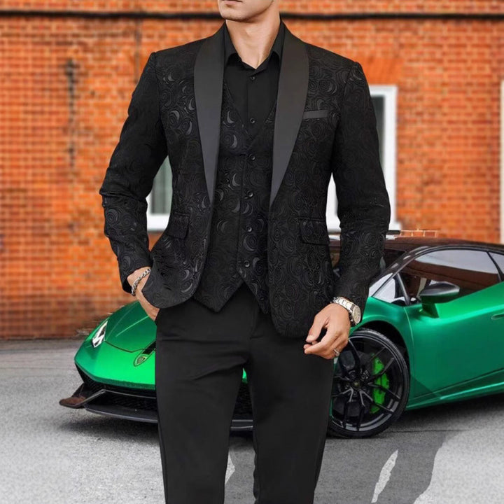 Herren Extravaganter Smoking-Blazer mit filigranem Muster Echoarchiv