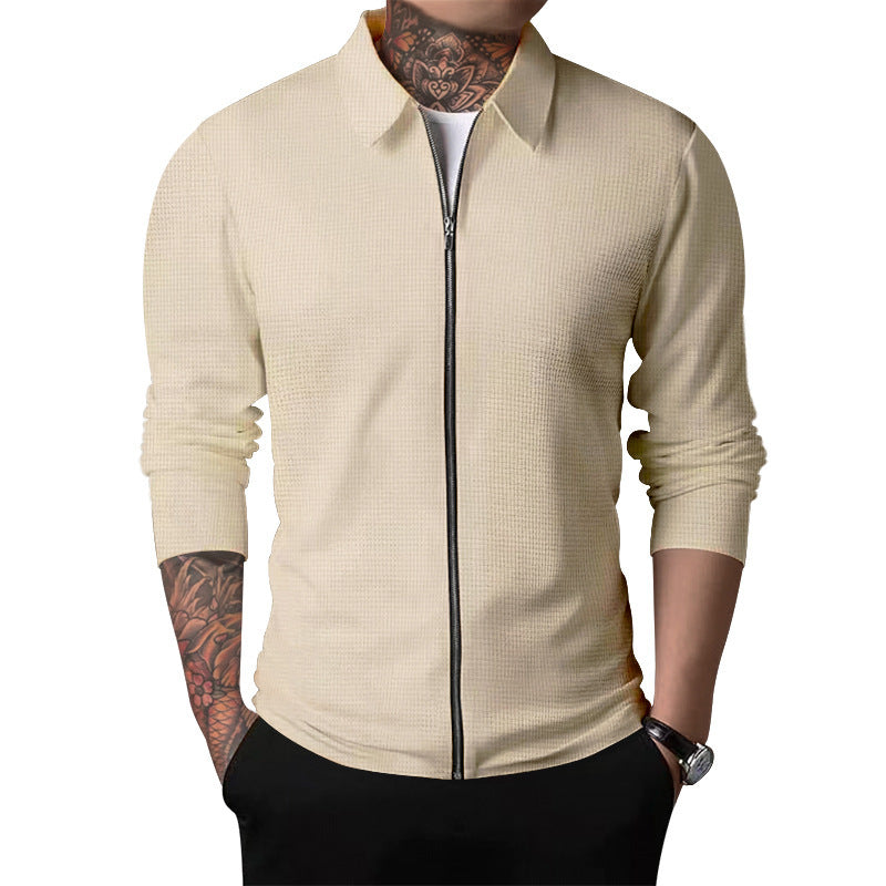 Herren sportliches Zip-Poloshirt Echoarchiv