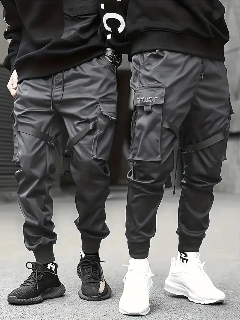 Herren Technische Cargo-Jogginghose mit Mehrfachtaschen, Gurtriemen & elastischem Bündchen Echo Archiv