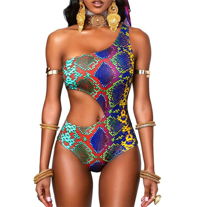 Damen asymmetrischer Cut-Out Badeanzug Echo Archiv
