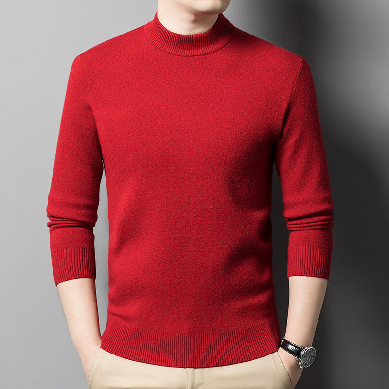 Herren edler Rundhals-Pullover aus feinem Wollmix Echoarchiv