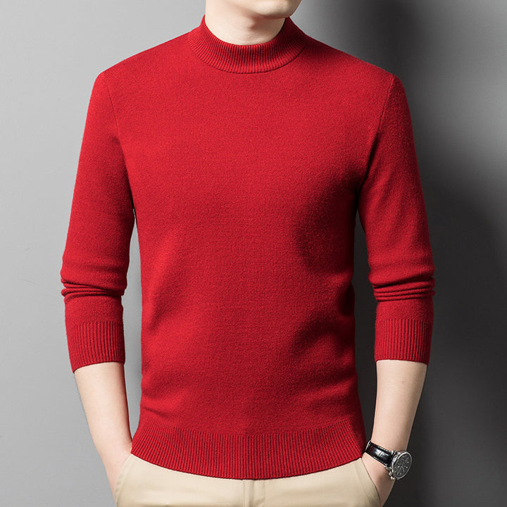 Herren edler Rundhals-Pullover aus feinem Wollmix Echoarchiv