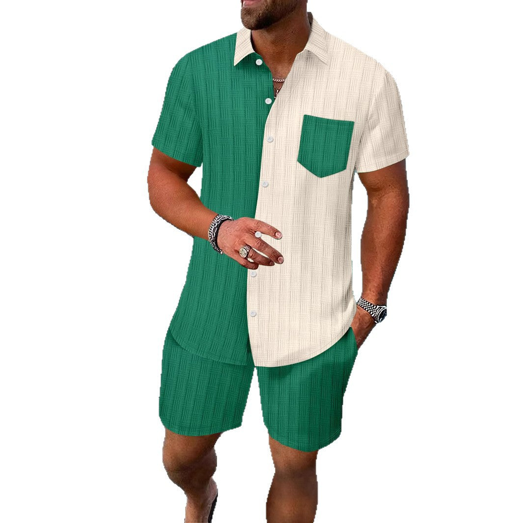 Herren lässiges Hemd und Shorts Set Echoarchiv