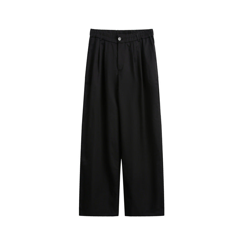 Damen Lockerweite Palazzo‑Hose mit elastischem Bund, Bundfalten und geradem Bein Echoarchiv
