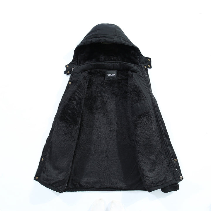 Herren Thermo‑Langparka im Fieldstil mit wärmender Plüschinnenseite und verdeckter Front Echo Archiv