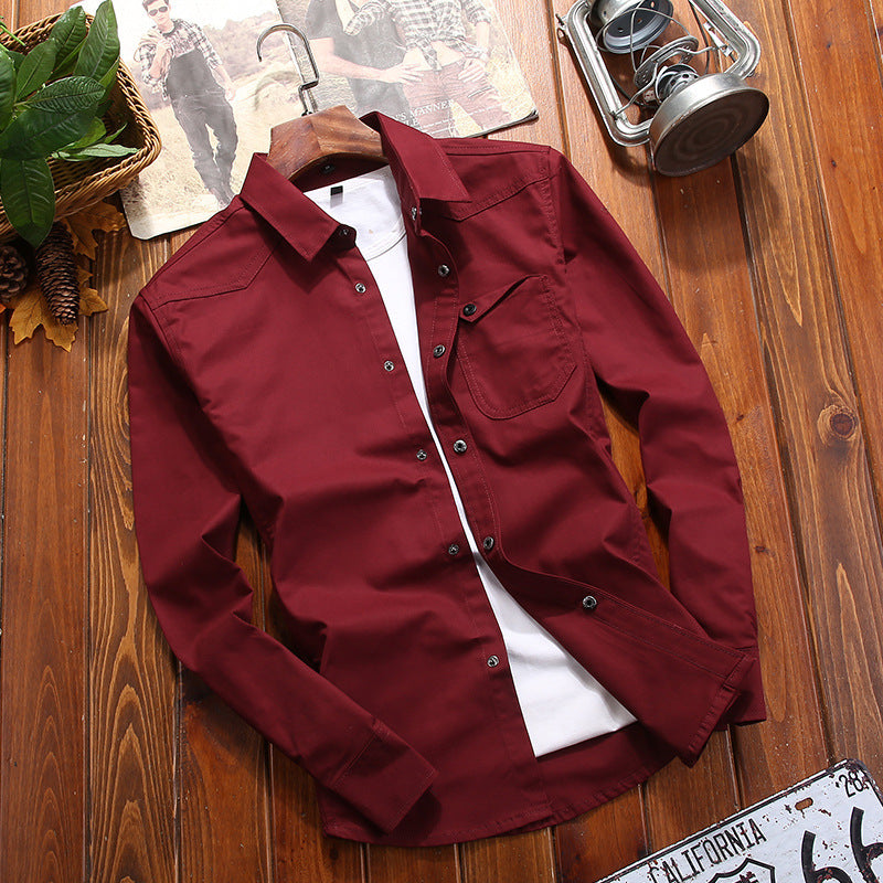 Herren Canvas-Overshirt im Worker‑Look mit Brustpattentasche und Western‑Nahtführung Echoarchiv