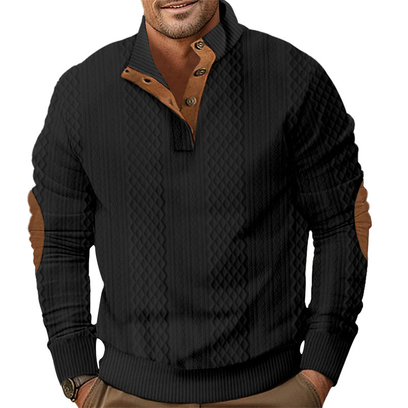 Herren modischer Strickpullover mit modernem Knopfdesign und strukturiertem Gewebe Echoarchiv