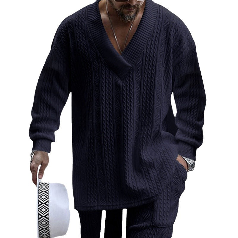 Herren Grobstrick Pullover mit V-Ausschnitt Echoarchiv