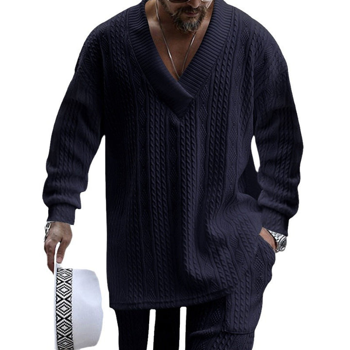 Herren Grobstrick Pullover mit V-Ausschnitt Echoarchiv