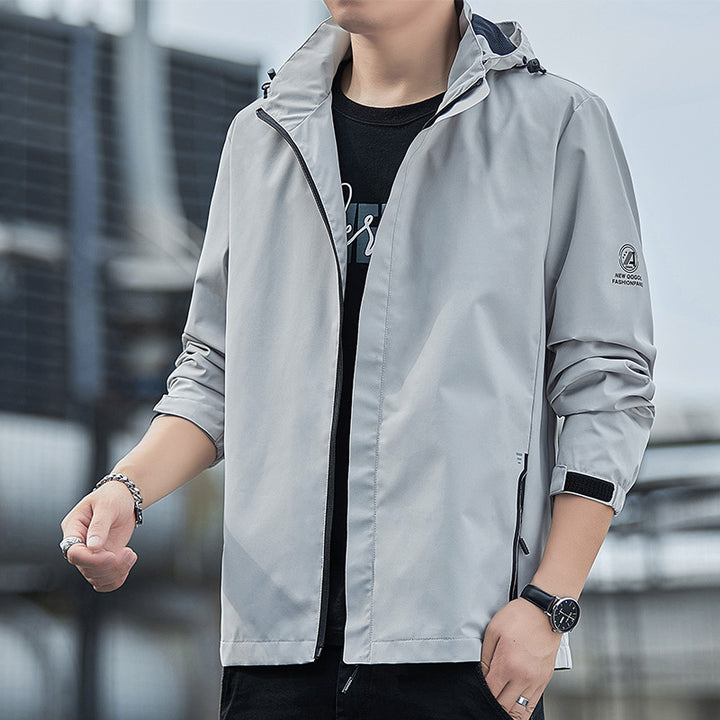 Herren Leichte Regenjacke mit verstellbarer Kapuze Echo Archiv