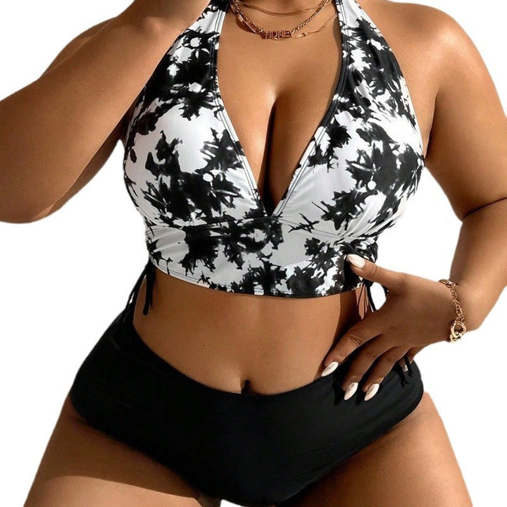 Damen Zweiteiliges Bikini-Set mit tiefem V-Ausschnitt und modischen Bindebändern Echo Archiv