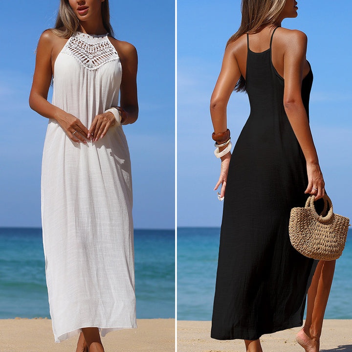 Damen lässiges Maxikleid mit gehäkeltem Oberteil Echo Archiv