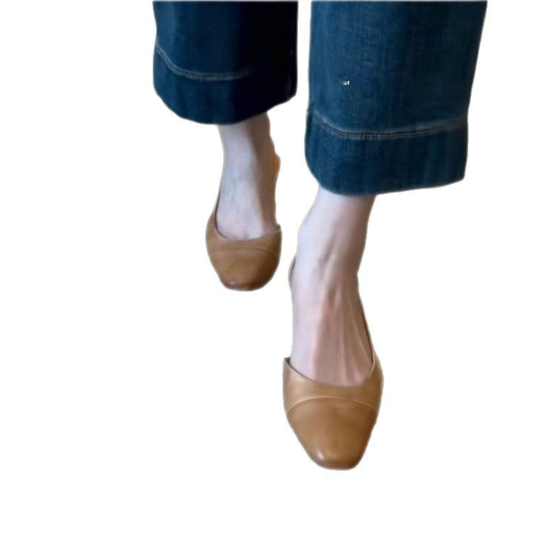 Damen Slingback-Ballerinas mit quadratischer Zehenbox und elastischem Fersenriemen – Lioré