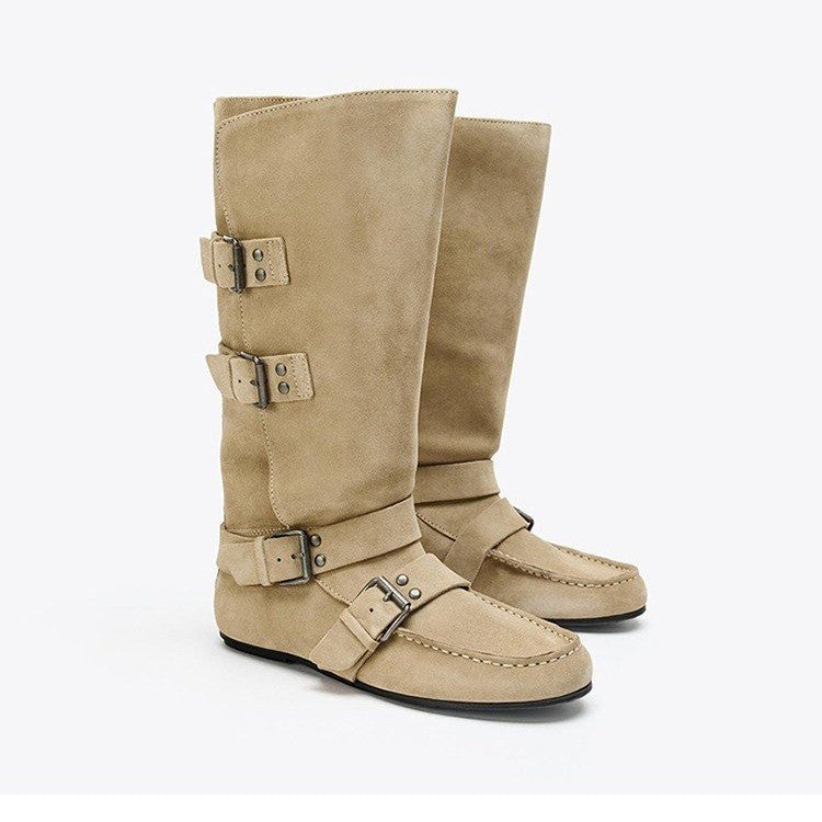 Damen Modische Stiefel mit verstellbaren Schnallen – Lioré