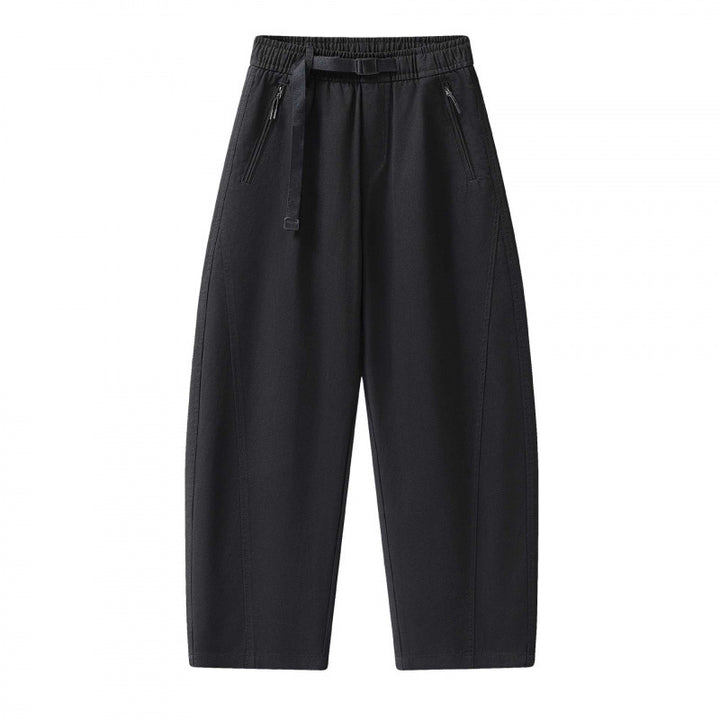 Unisex Weite knöchellange Cargo-Hose im Relaxed-Fit mit elastischem Tunnelzugbund und Reißverschlusstaschen Echo Archiv