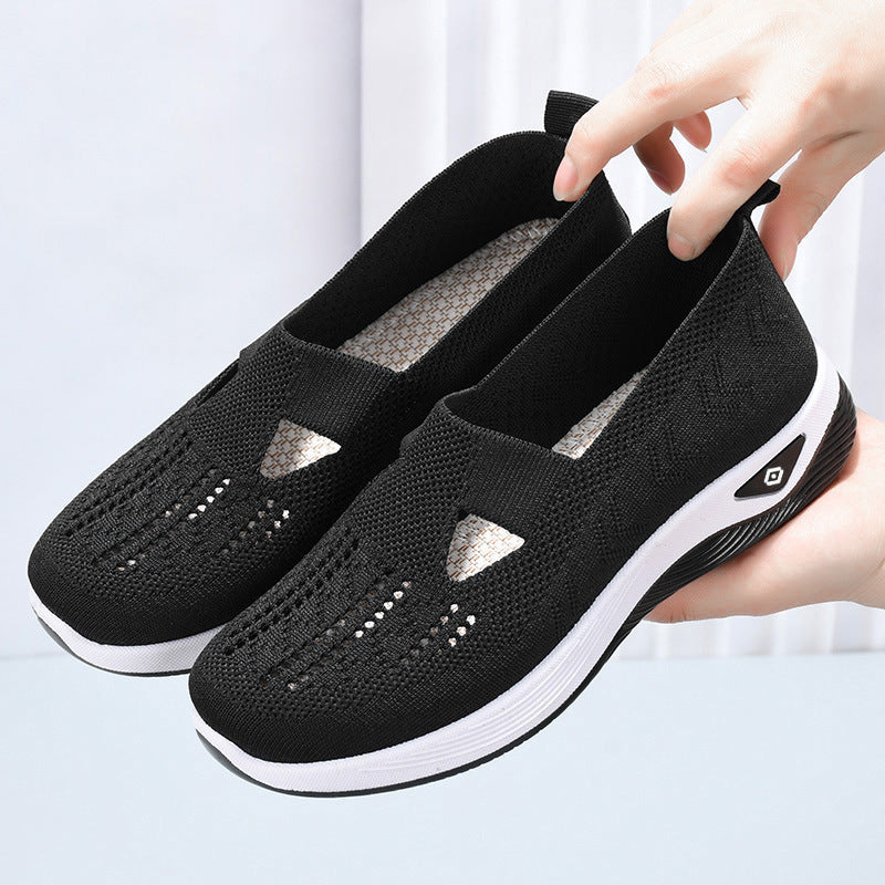 Damen nan leichte atmungsaktive Slip-On Sneaker mit elastischem Strickoberteil und orthopädischer Komfortsohle Echo Archiv