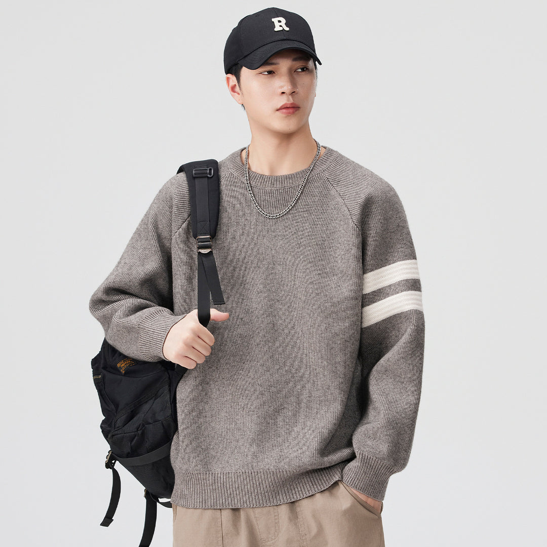 Herren lässiger Sweatshirt mit sportlichen Streifen Echoarchiv