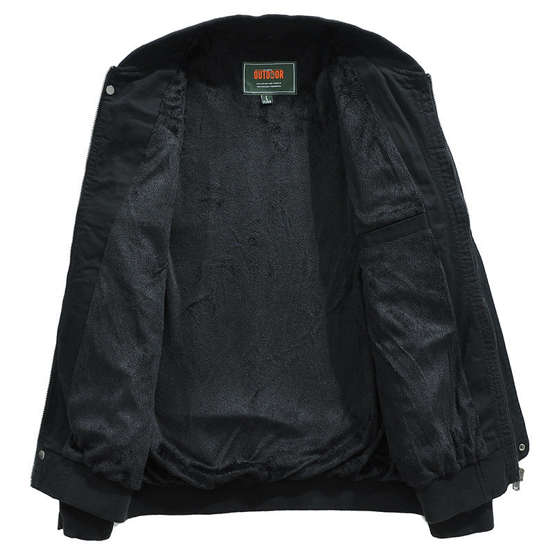 Herren Canvas-Bomberjacke im Fieldstil mit Gurt- und Ringdetails – Brevano