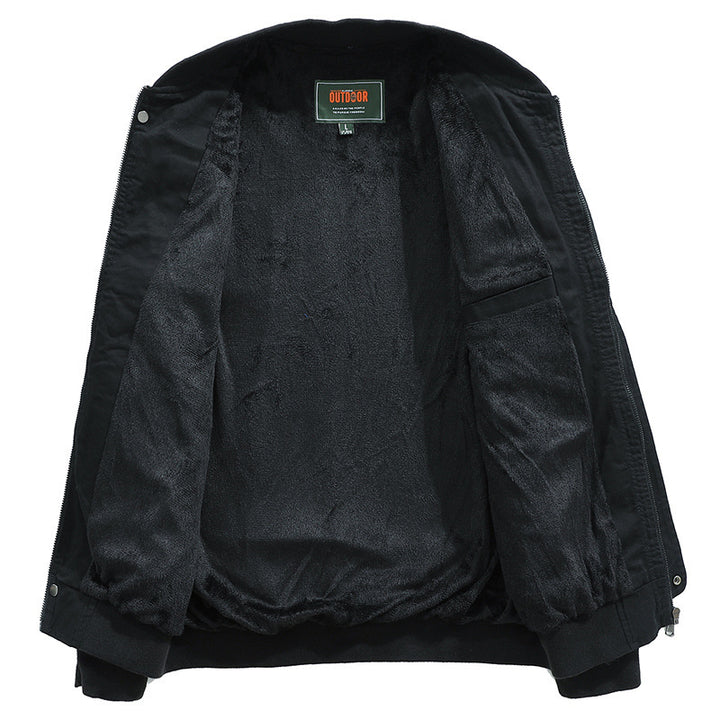 Herren Canvas-Bomberjacke im Fieldstil mit Gurt- und Ringdetails – Brevano
