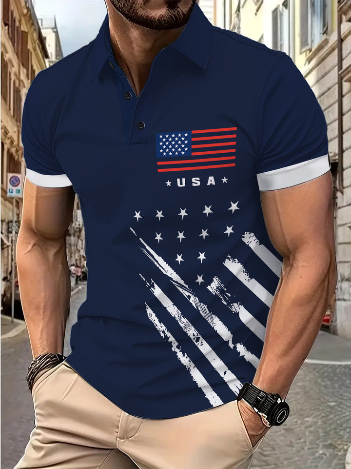 Herren Poloshirt mit stylischem Grafikdesign Echoarchiv