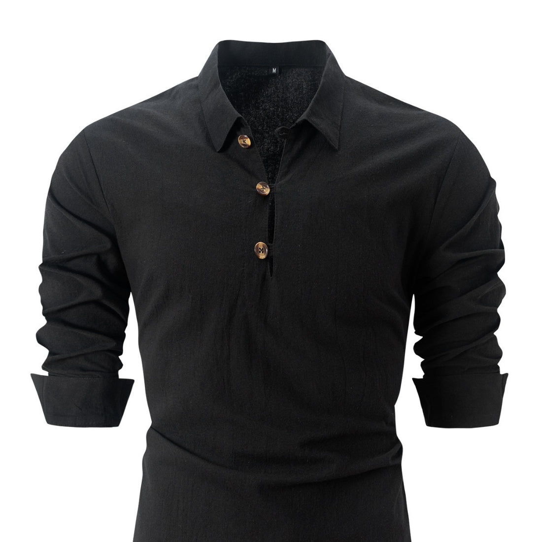 Herren Langarmhemd mit Knöpfen und eleganter Textur – Arvello
