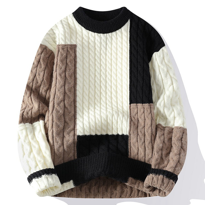 Herren modischer Pullover im Kabelstrickdesign Echoarchiv