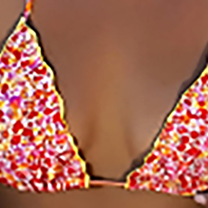 Damen Triangel-Bikini mit farbenfrohem Rüschendesign Echo Archiv