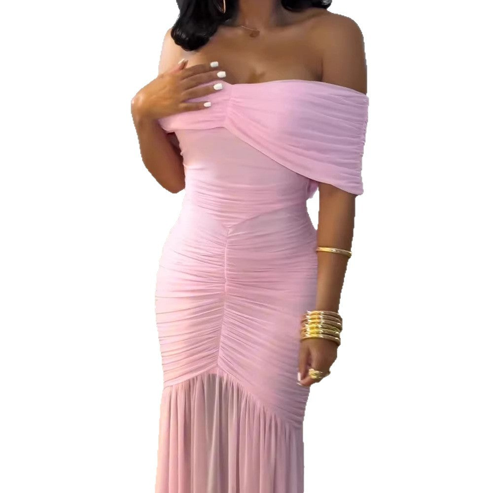 Damen Off-Shoulder Maxikleid mit elegantem Raffungseffekt Echo Archiv