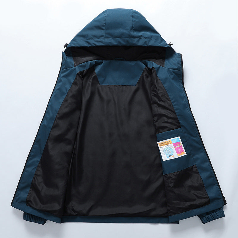 Herren Ultraleichte Regenjacke mit Kapuze, wasserabweisender Membran und getapten Nähten Echo Archiv