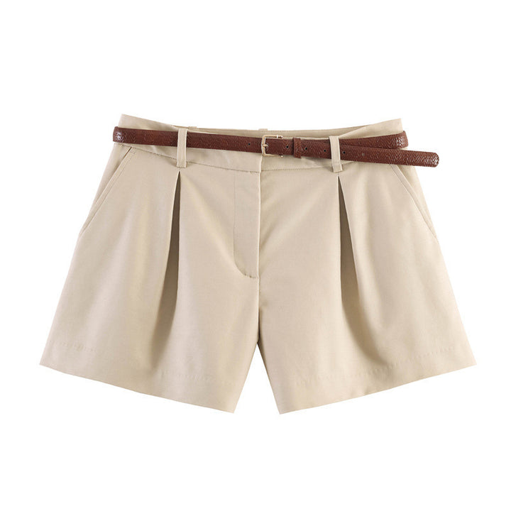 Damen elegante Polka-Dot-Shorts mit Gürtel Echo Archiv