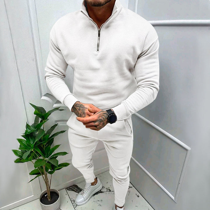 Herren nan athletisches Lounge-Set aus French Terry mit Halbzip-Stehkragen und konischer Jogginghose Echo Archiv