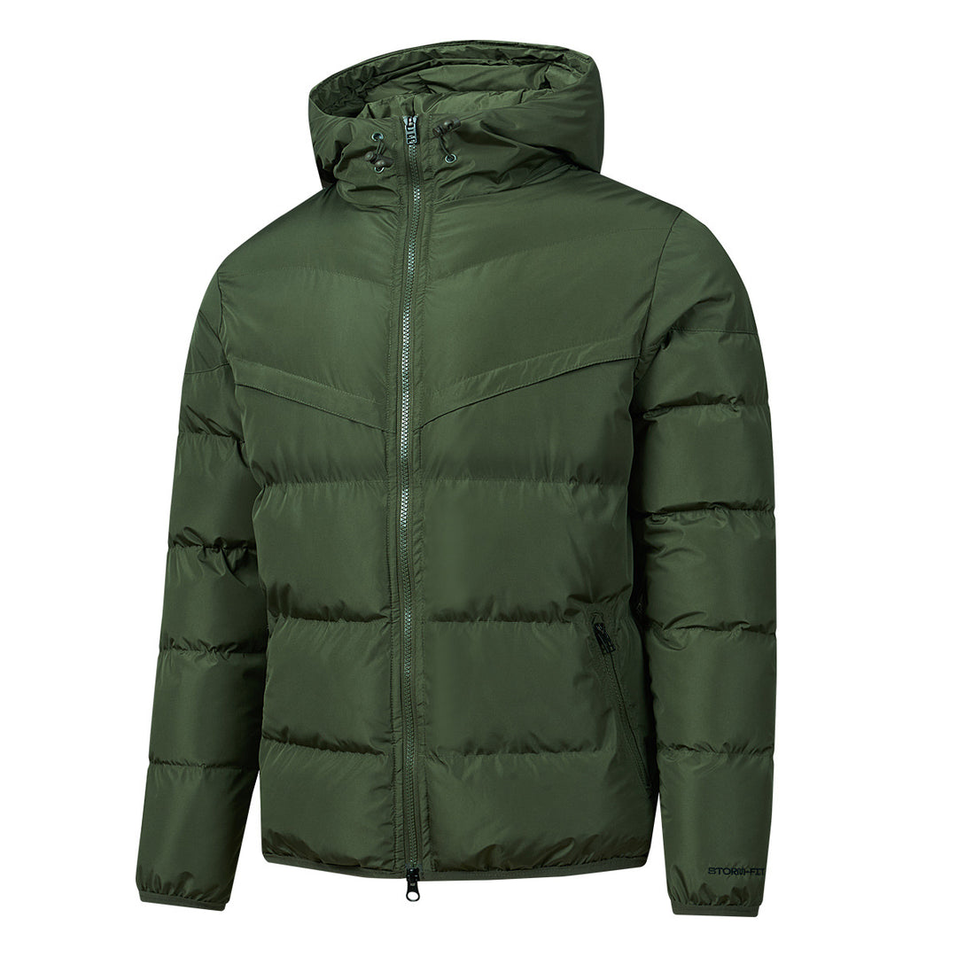 Herren Wattierte Kapuzen-Steppjacke mit Thermoisolierung, Zwei-Wege-Reißverschluss & verdeckten Reißverschlusstaschen Echoarchiv