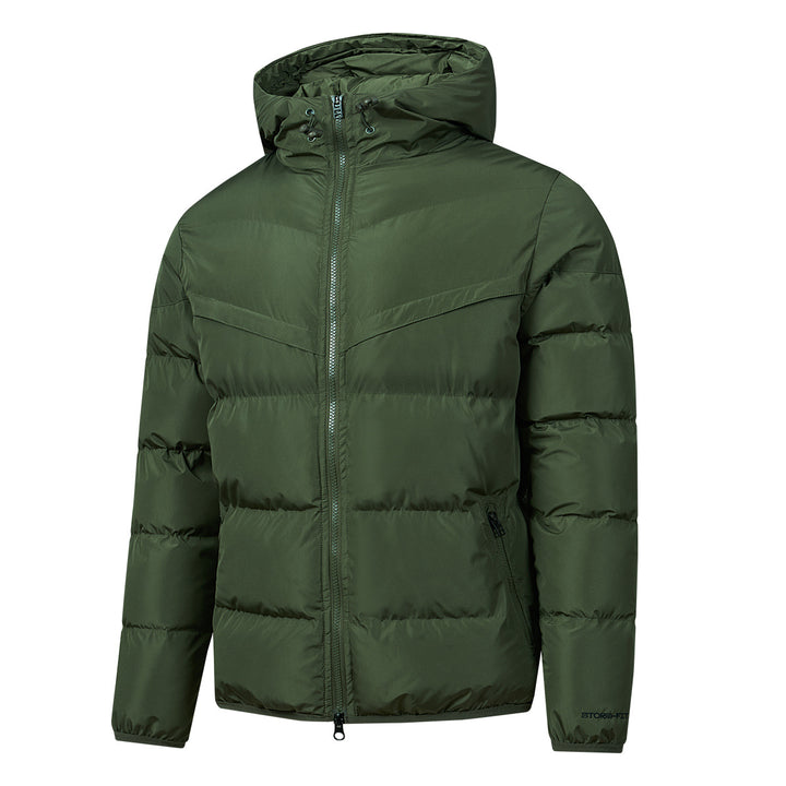Herren Wattierte Kapuzen-Steppjacke mit Thermoisolierung, Zwei-Wege-Reißverschluss & verdeckten Reißverschlusstaschen Echoarchiv