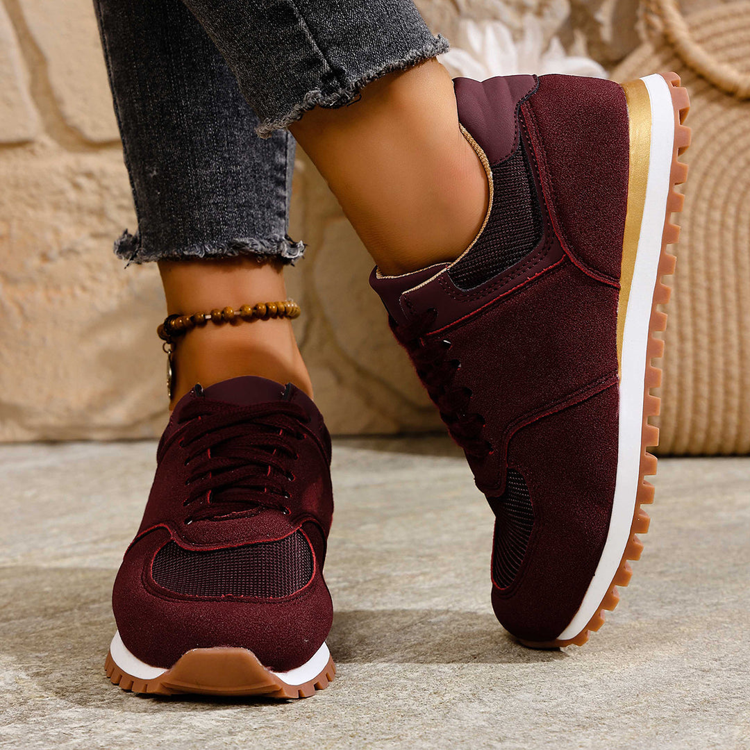 Damen leichte Retro-Lauf- und Freizeitsneaker mit gepolstertem Komfortfußbett und griffiger Profilsohle Echo Archiv