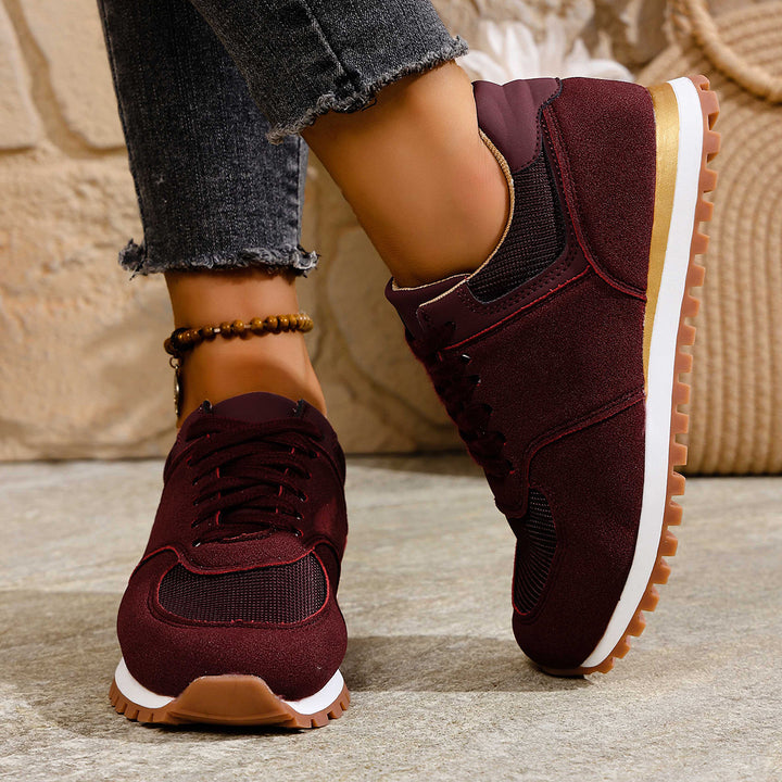 Damen leichte Retro-Lauf- und Freizeitsneaker mit gepolstertem Komfortfußbett und griffiger Profilsohle Echo Archiv