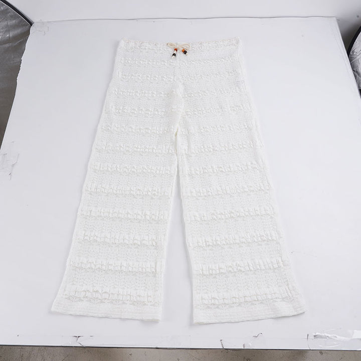 Damen lässige Strickhose mit elegantem Rüschendesign Echo Archiv