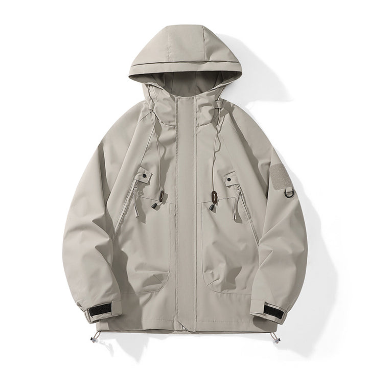 Herren Wetterfeste Funktionsjacke mit verstellbarer Kapuze und zahlreichen Taschen Echoarchiv
