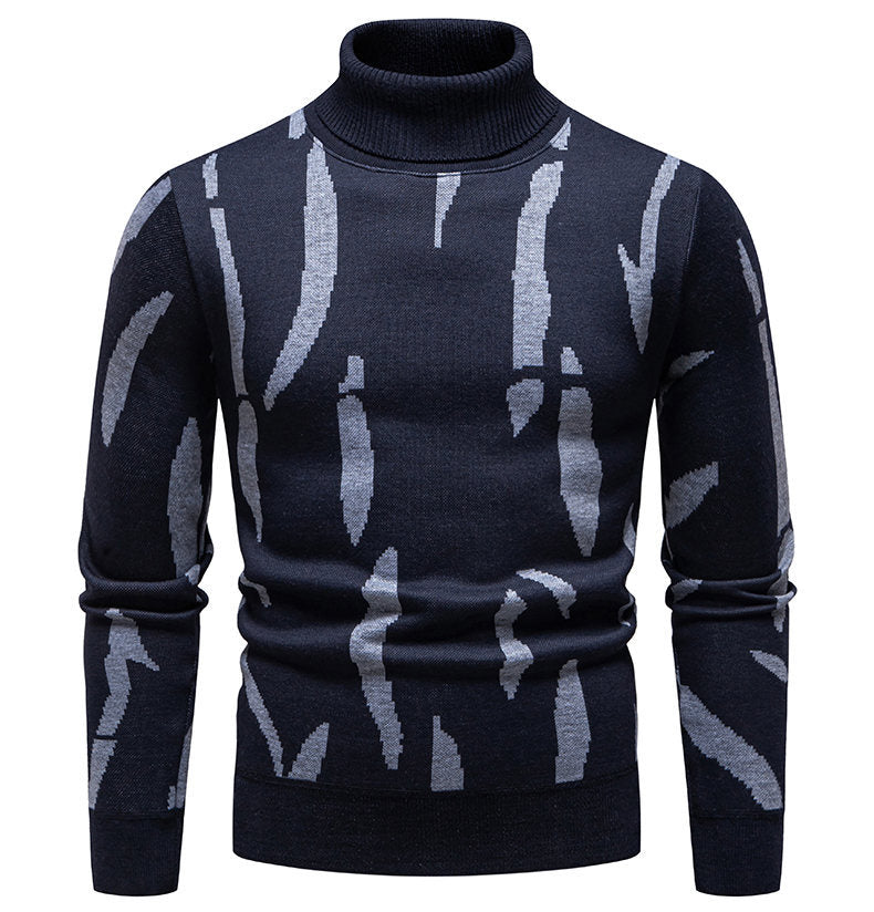 Herren modischer Rollkragenpullover mit auffälligem Muster Echoarchiv
