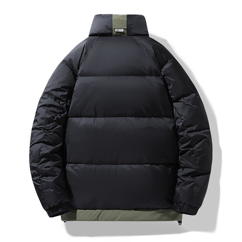 Herren Gesteppte Wattierte Daunenjacke mit Stehkragen und Kordelzug – Taviero