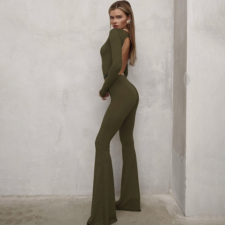 Damen Jumpsuit mit schulterfreiem Design und weitem Bein Echo Archiv