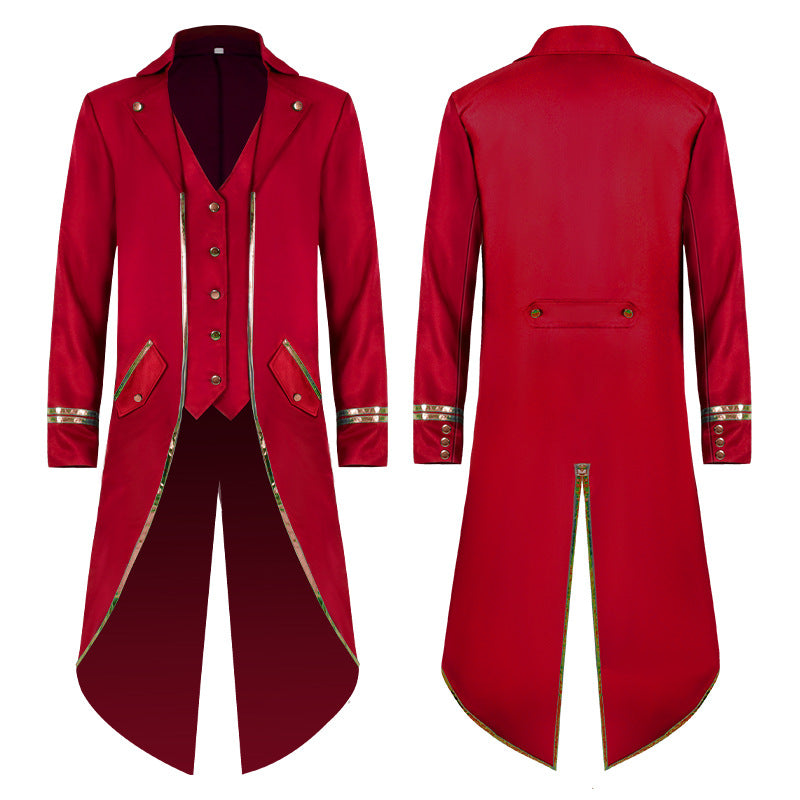 Damen nan langer taillierter Blazer-Mantel mit goldener Kettendetail und einreihigem Verschluss Echo Archiv